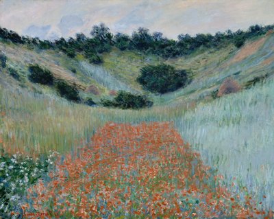 Mohnfeld in einer Senke bei Giverny von Claude Monet